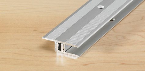 Transition profile 34 mm aluminum anodized silver height compensation 6.5 - 15 mm length 270 cm