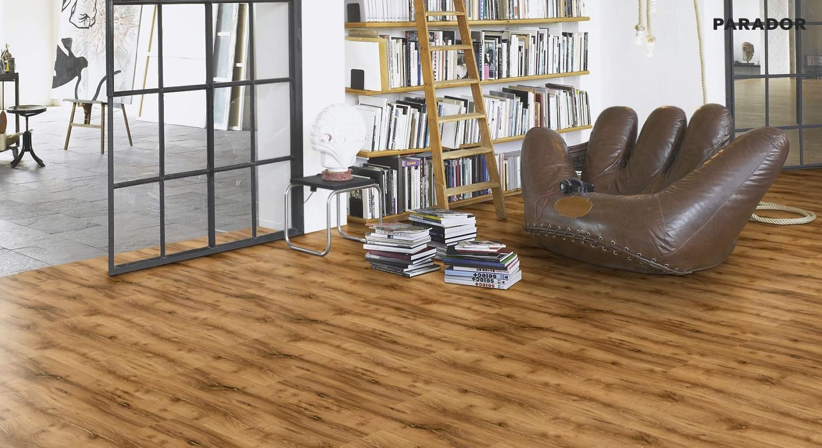 Suelo laminado de Parador Classic 1050 Roble Artdéco Vainilla Lama Ancha 4V