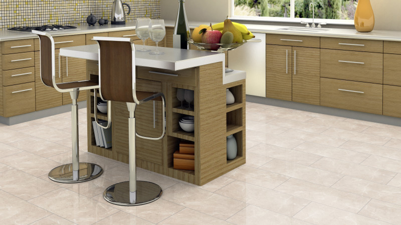 Stratifié Blue Line Stone Botticino Classico Light D2911 Brillant en aspect Carrelage 4V main product photo