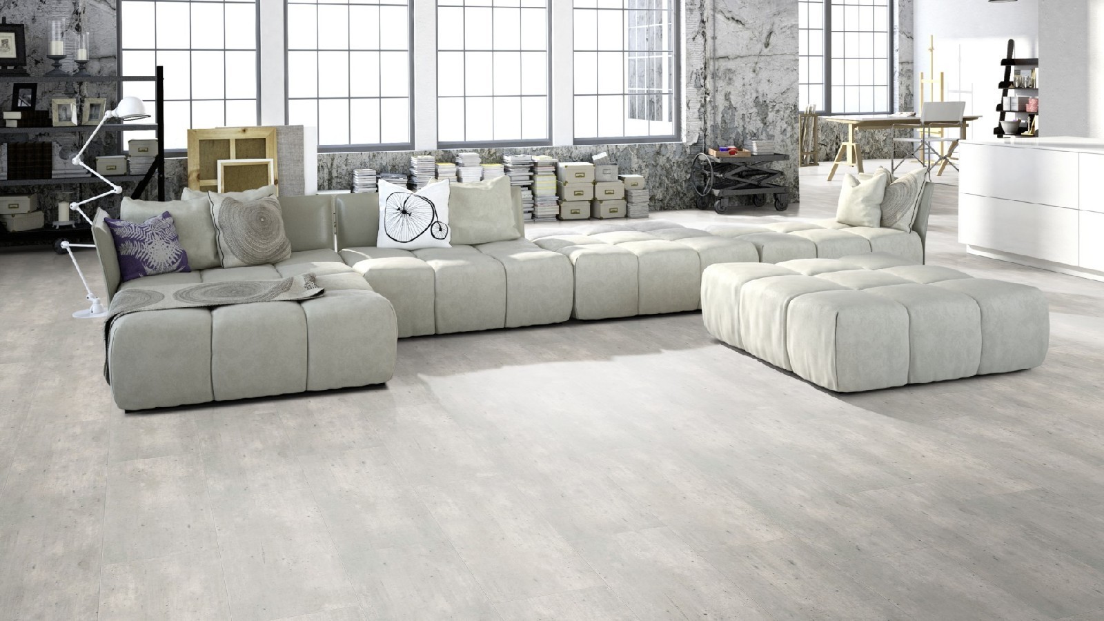 Tarkett Laminate Loft 832 Concrete Light Tile 4V