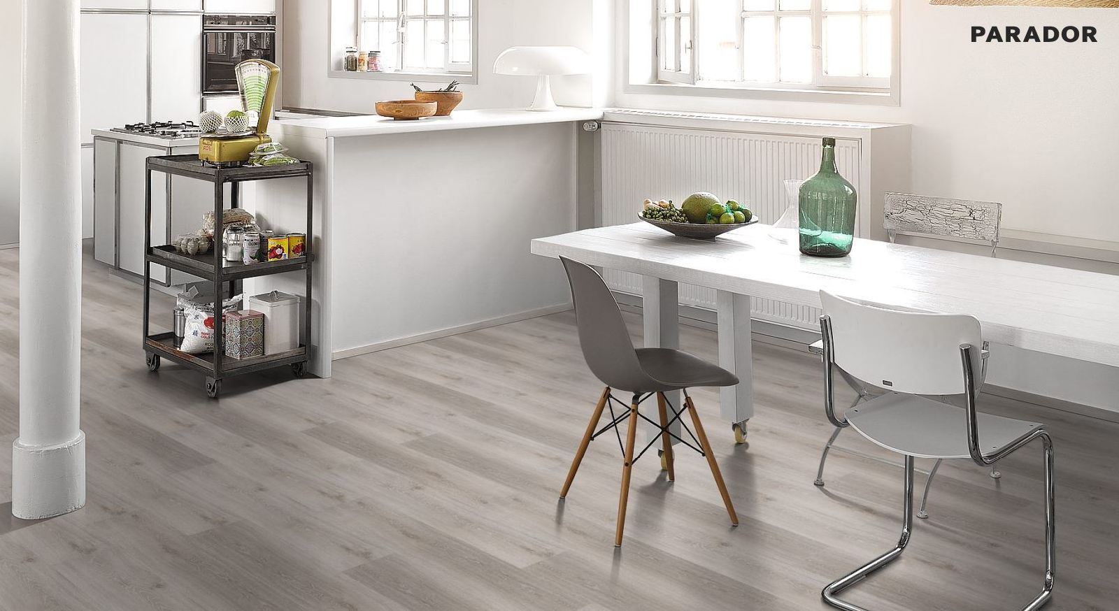 Suelo Vinilo de Parador Basic 4.3 Roble Gris Blanqueado Lama Ancha