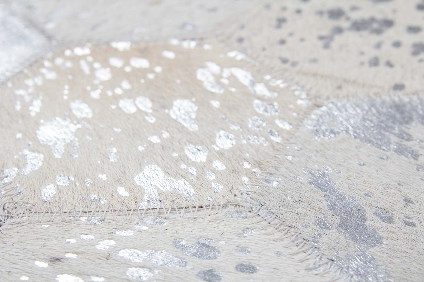 100% Lederteppich Grau Silber SECHSECKE rechteckig 8mm Raum3
