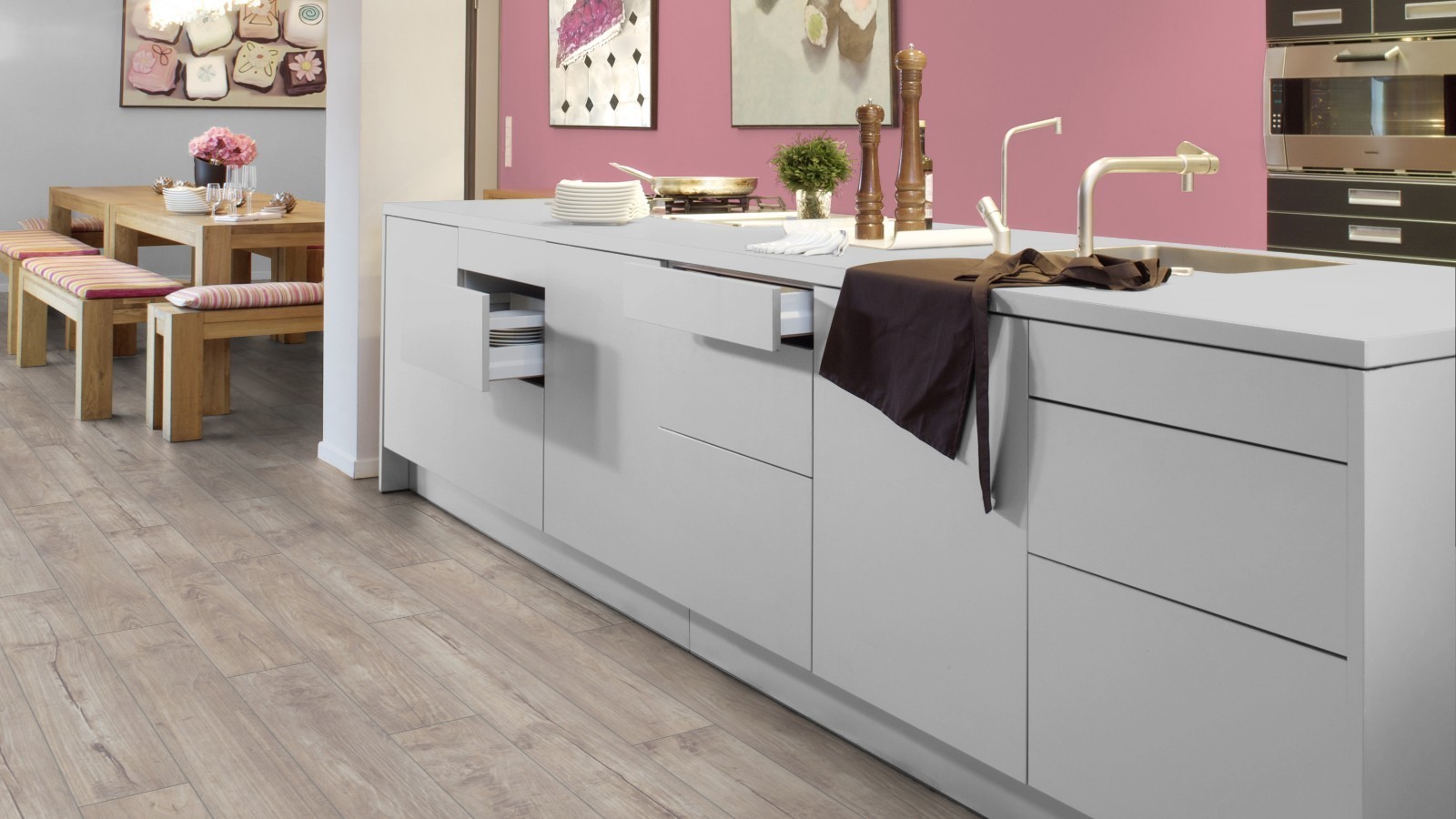 Stratifié Select Teck Nostalgique Beige D3241 1 frise 4V Largeur 193mm