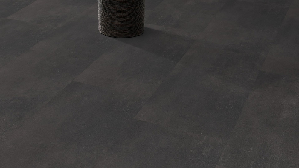 Skaben Klick Vinylboden massiv Life Click 55 Zement Dunkelgrau Fliese 4V zum klicken