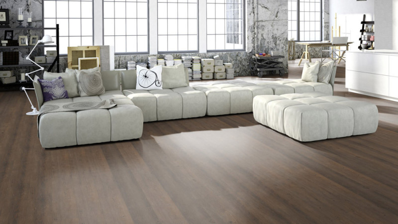 Skaben Vinyle à cliquer en matériau massif Life Click 30 Chêne rustique naturel foncé 1 frise main product photo