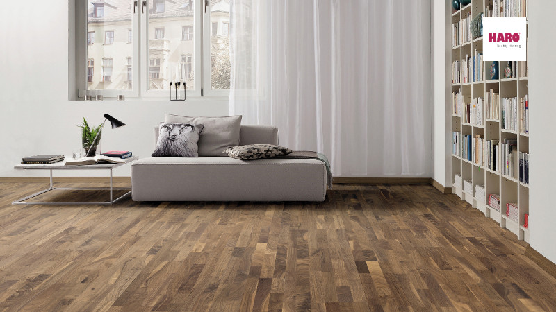Parquet HARO 4000 Favorit bloque de 3 lamas de nogal americano main product photo