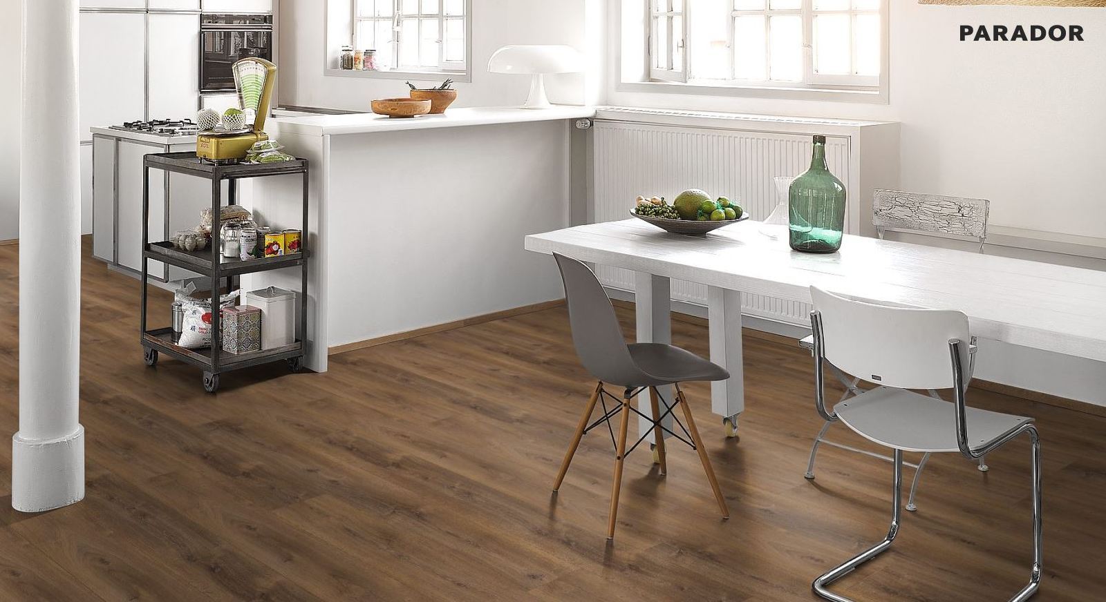 Suelo laminado de Parador Trendtime 6 Roble Calizo Lama 4V