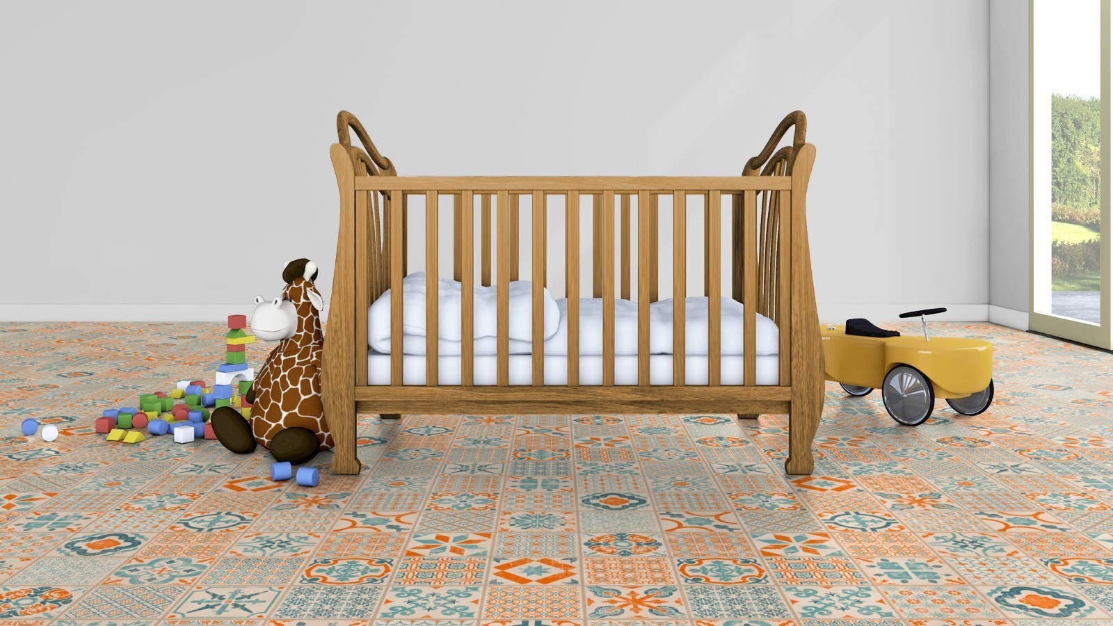 Tarkett Vinylboden Starfloor Click 30 Orange Blue Retro Fliese M4V