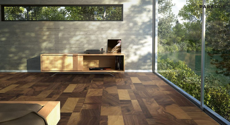 Parador Engineered Wood Flooring Classic 3060 Living Walnut Bloque americano de 3 lamas main product photo