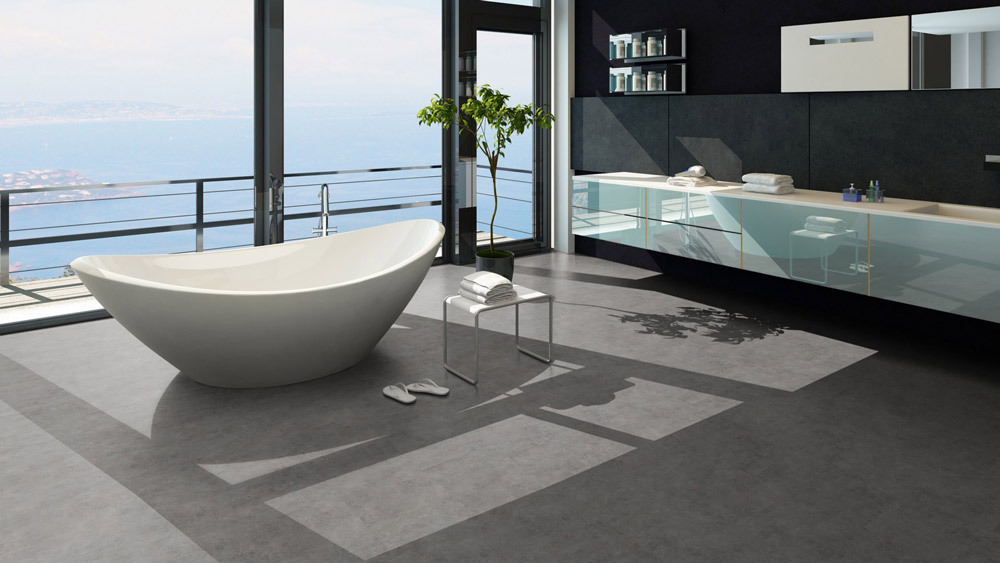 Skaben Klebe Vinylboden massiv Life 30 Loft Grau Fliese zum kleben