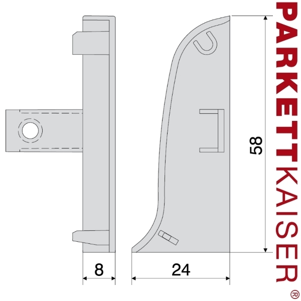 Brebo Endkappe links und rechts QUE Eiche Hellbraun