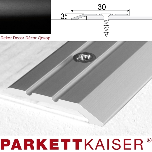 Brebo Abschlussprofil A01 Schwarz Aluminium eloxiert 180 cm main product photo