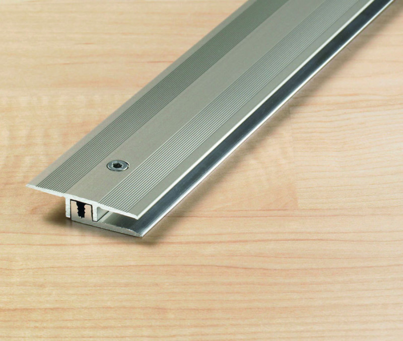 Transition profile 34 mm aluminum anodized stainless steel height compensation 6.5 - 15 mm length 270 cm main product photo