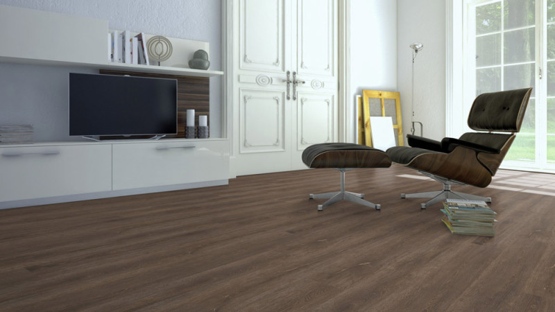 Skaben Klebe-Vinylboden massiv Life 55 Scharlach Eiche dunkel natürlich 1-Stab Landhausdiele 4V zum kleben main product photo