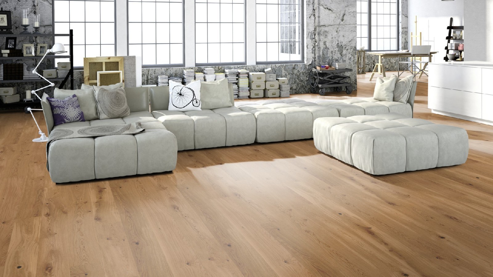 Tarkett Parquet Pure Rustic Roble Lama Ancha / Lama XT M2V Proteco Natura, cepillado 13 mm
