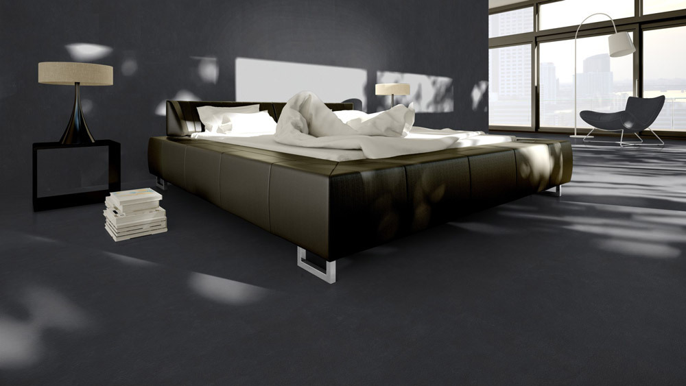 Skaben Klebe Vinylboden massiv Life 30 Loft Schwarz Fliese zum kleben