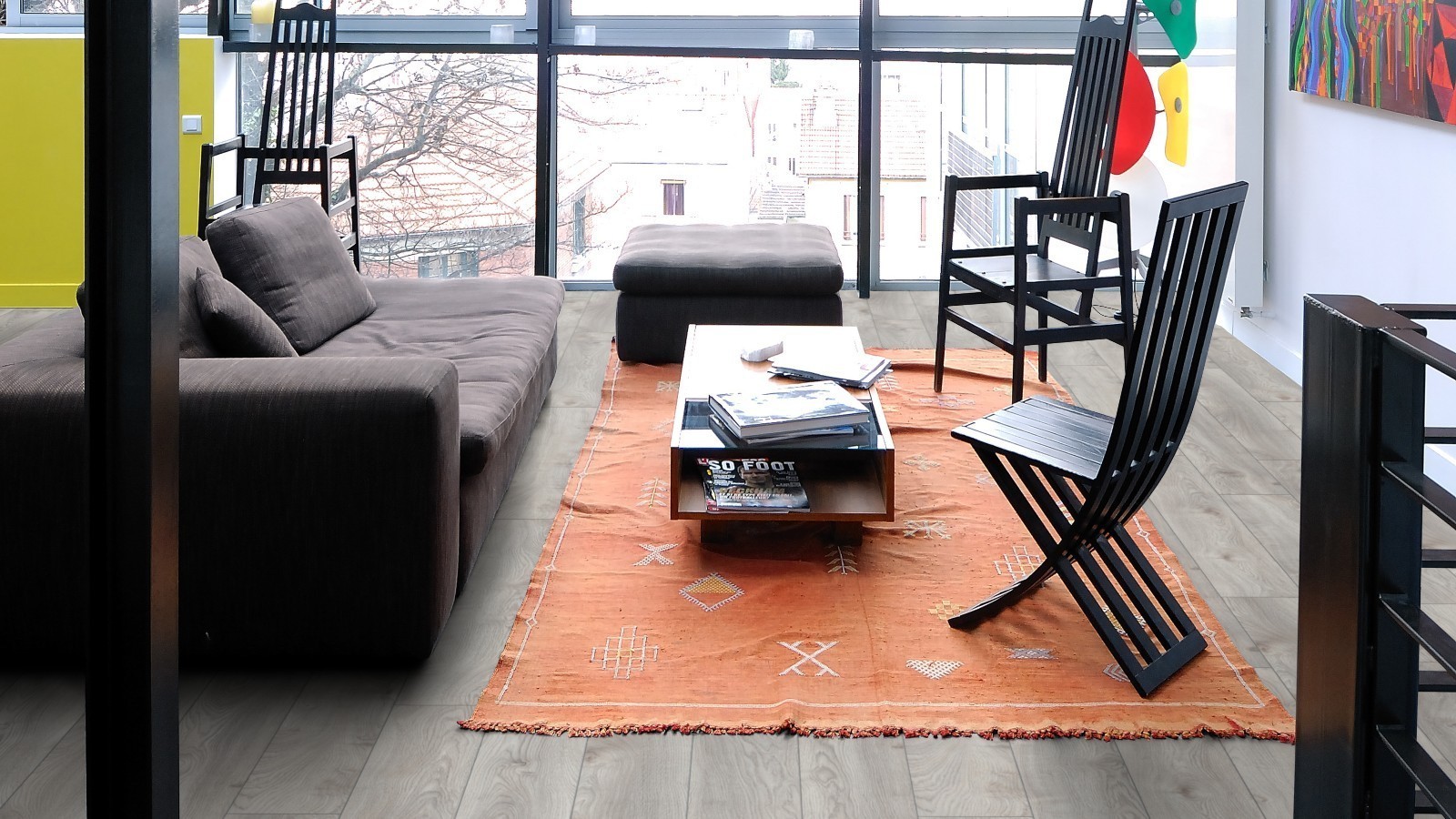 Suelo laminado Wide Macro Oak white D4793 1-Tablilla 4V ancho 188mm