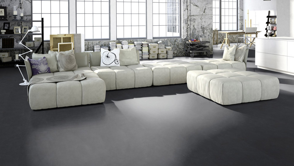 Skaben Klick Vinylboden massiv Life Click 30 Loft Schwarz Fliese zum klicken