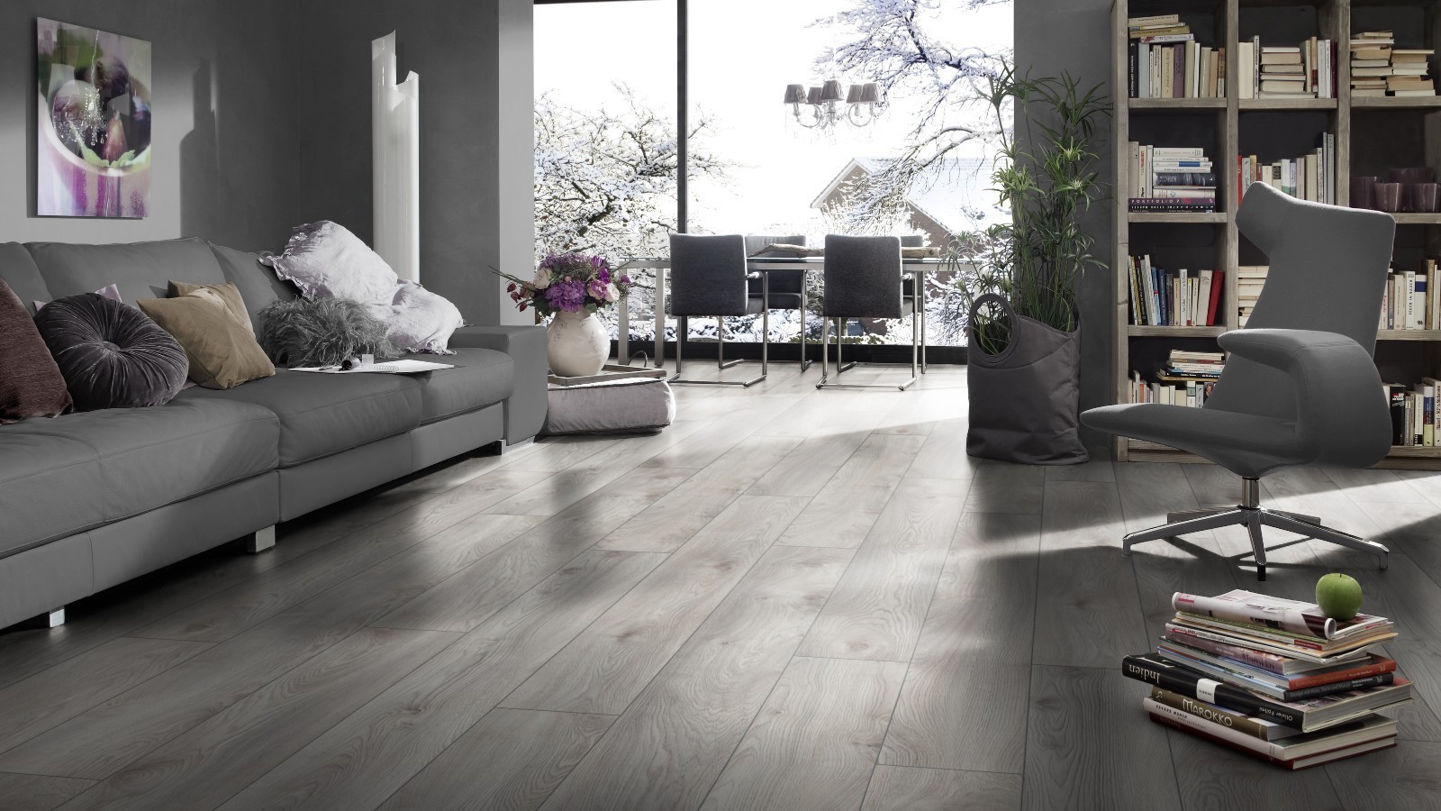 Suelo laminado Wide Macro Oak white D4793 1-Tablilla 4V ancho 188mm