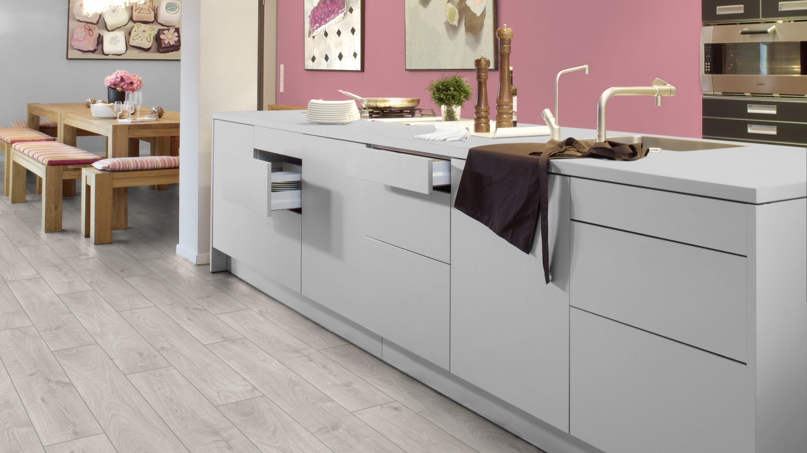 Laminate Select Atlas Oak White D3223 1-strip 4V Width 193mm