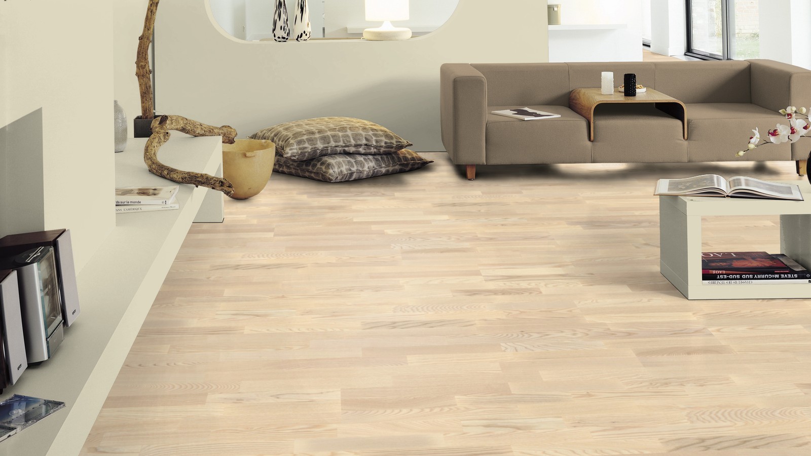 Tarkett Parkett Shade Natur Esche Linen weiß 3-Stab-Schiffsboden