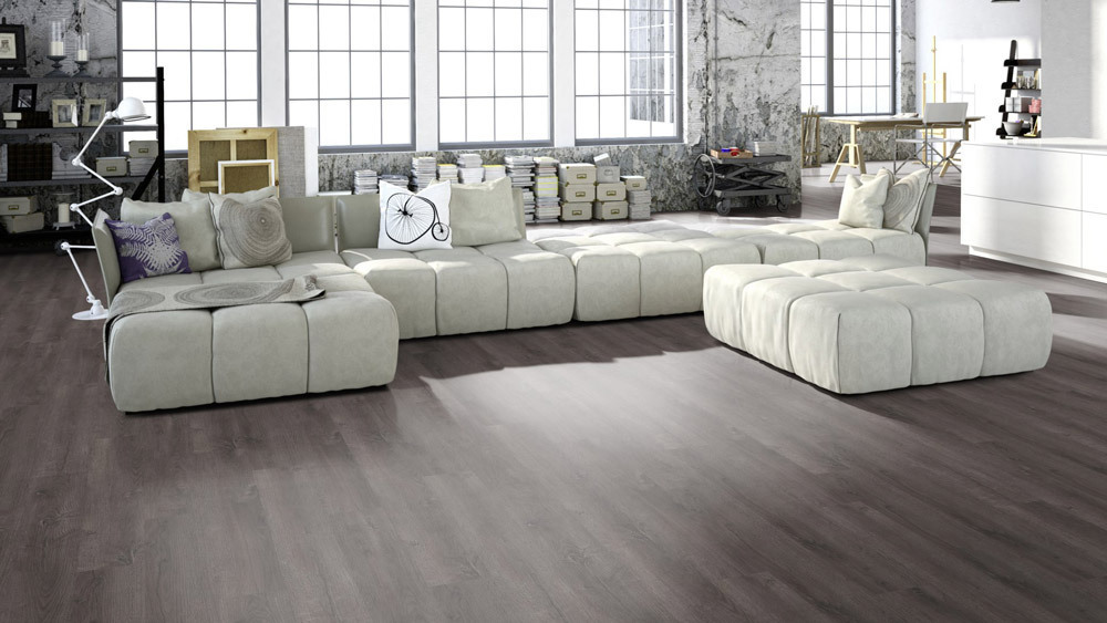 Skaben Klebe Vinylboden massiv Life 30 Golden Oak Dunkelgrau 1-Stab Landhausdiele zum kleben