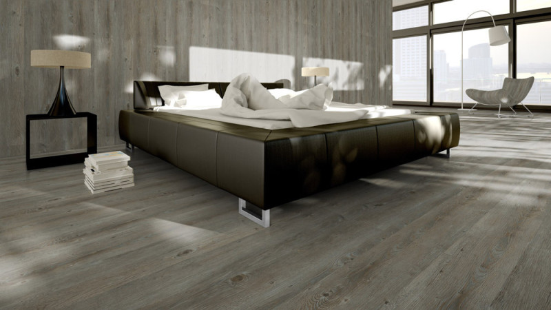 Skaben Klick Vinylboden massiv Life Click 30 Eiche rustikal Dunkelgreige 1-Stab Landhausdiele zum klicken main product photo