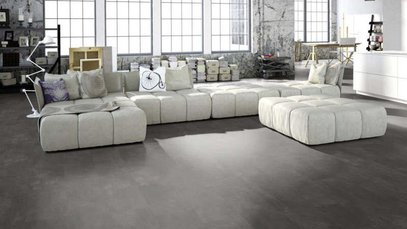 Skaben Vinyl massiv Life Click 30 Cement Charcoal Tile main product photo