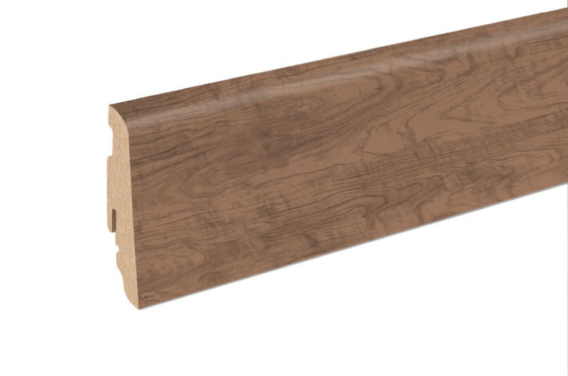 Matching Skirting board 6 cm high Walnut 3-strip FOWA026 240 cm main product photo