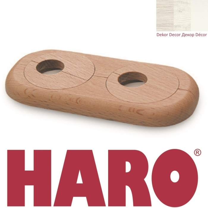 HARO Doppelheizkörperrosetten für doppelte Heizungsrohre Weiß main product photo