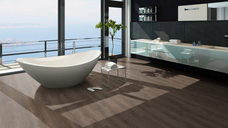 Suelo vinílico Skaben macizo Life Click 55 Roble escarlata natural oscuro 1 lama 4V a clic main product photo