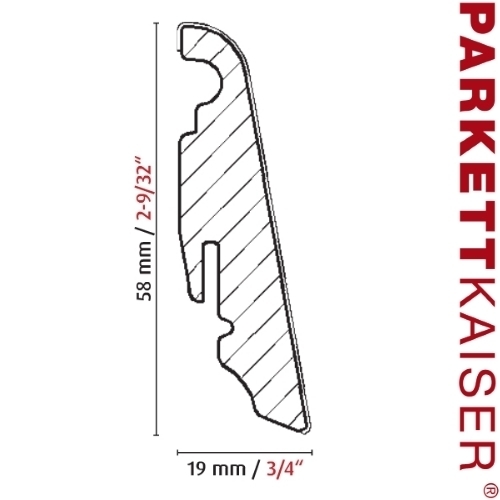 Passende Sockelleiste 6 cm hoch Schwarz matt FOFA012 240 cm