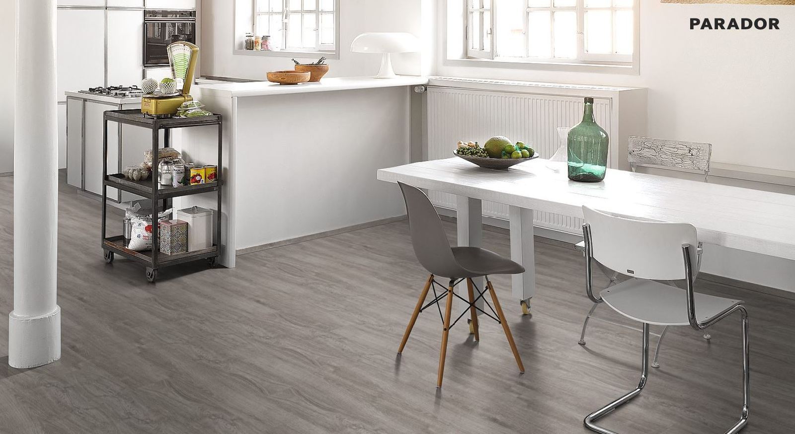 Parador Laminat Basic 400 Eiche Lichtgrau Landhausdiele 4V