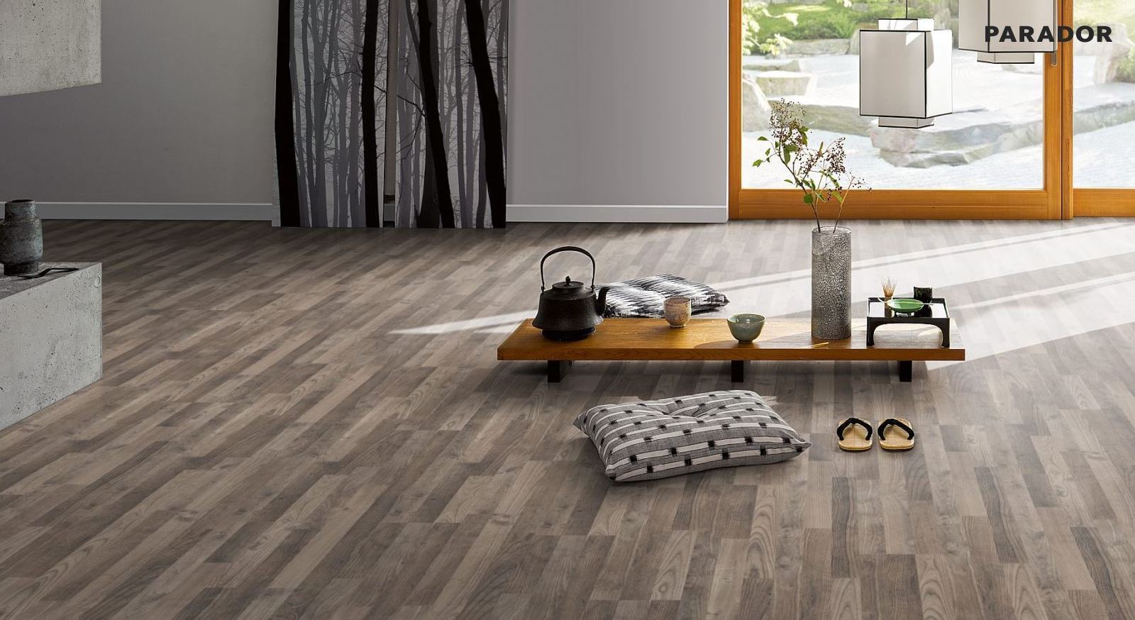 Suelo laminado de Parador Classic 1050 Fresno Envejecido bloque de 3 lamas