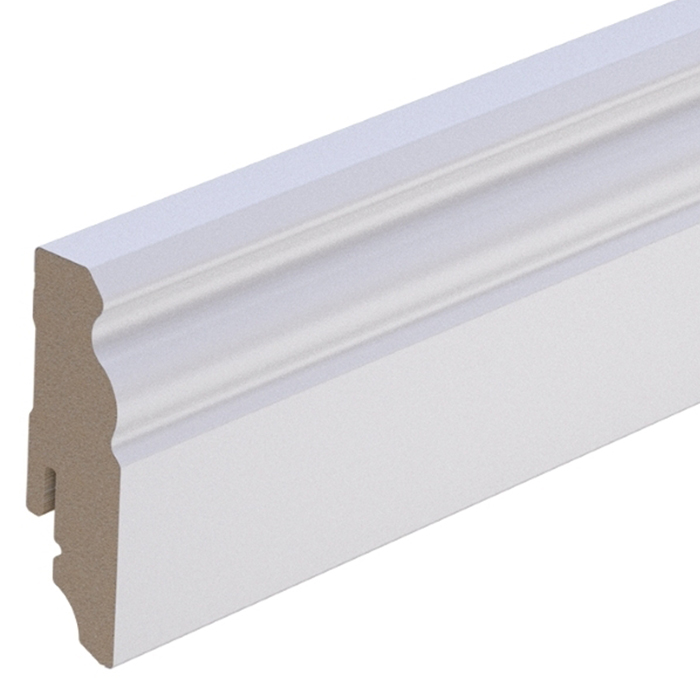 Brebo Elegant white skirting board Hamburg profile 6 cm high main product photo