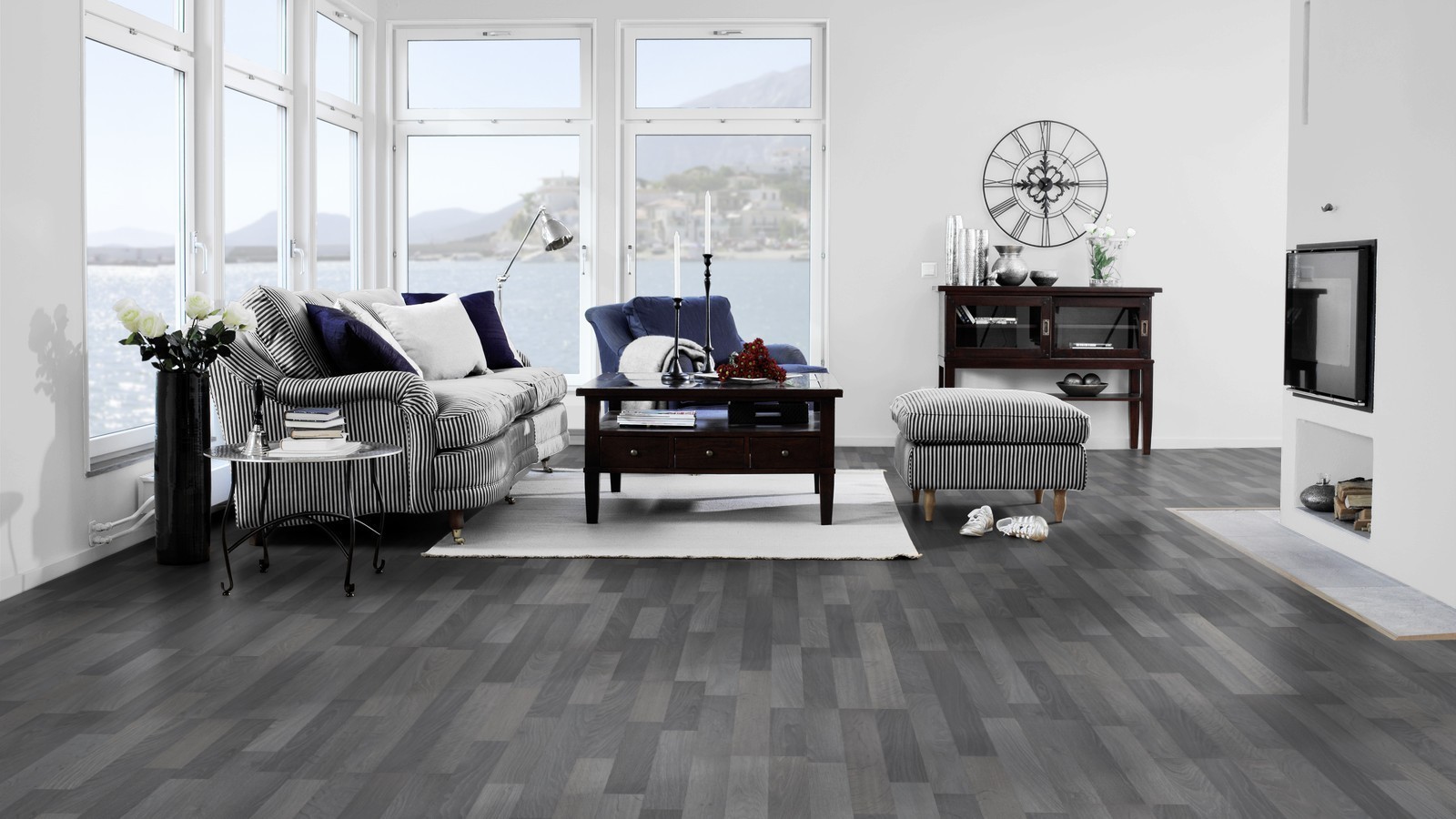 Tarkett Laminate Flooring Woodstock 832 Oak Pepper grey 3-plank block
