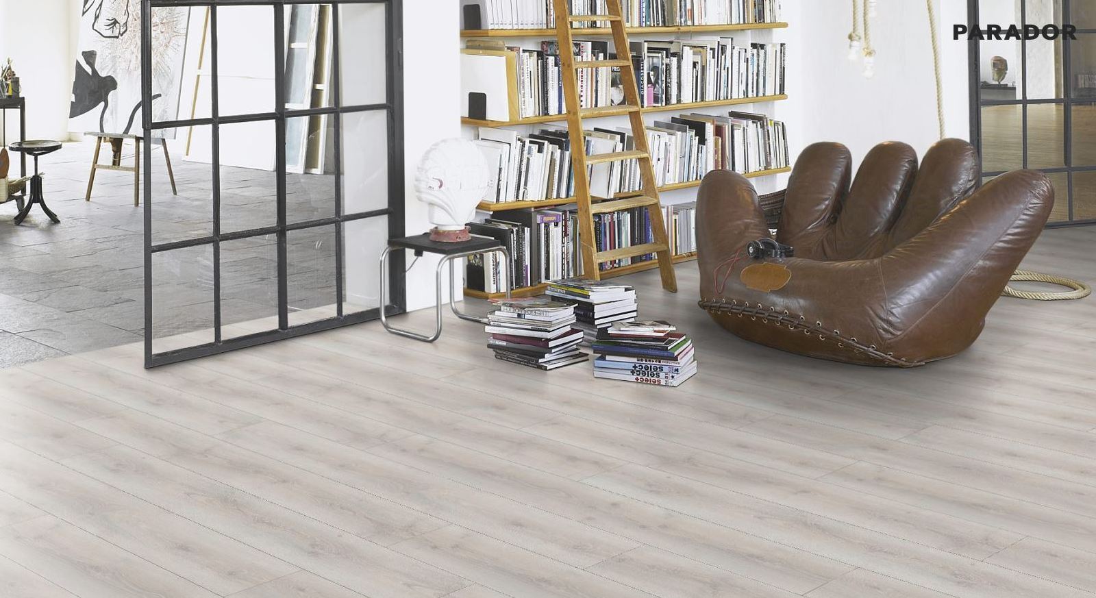 Suelo laminado de Parador Trendtime 6 Roble Askada Blanco Calizo Lama 4V