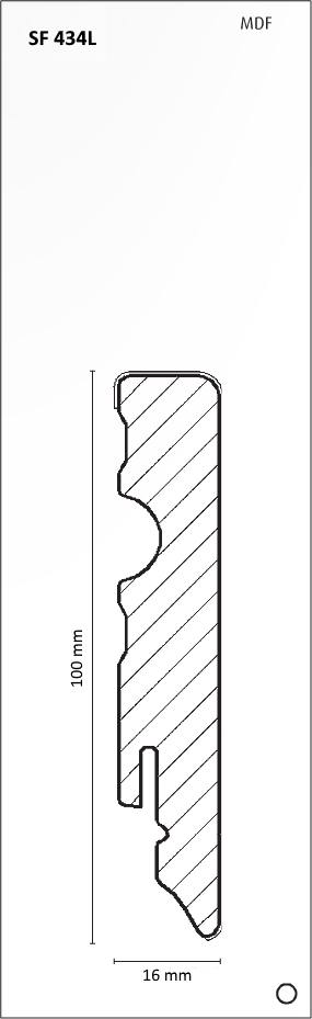 Brebo Elegant white skirting board 10 cm high foiled