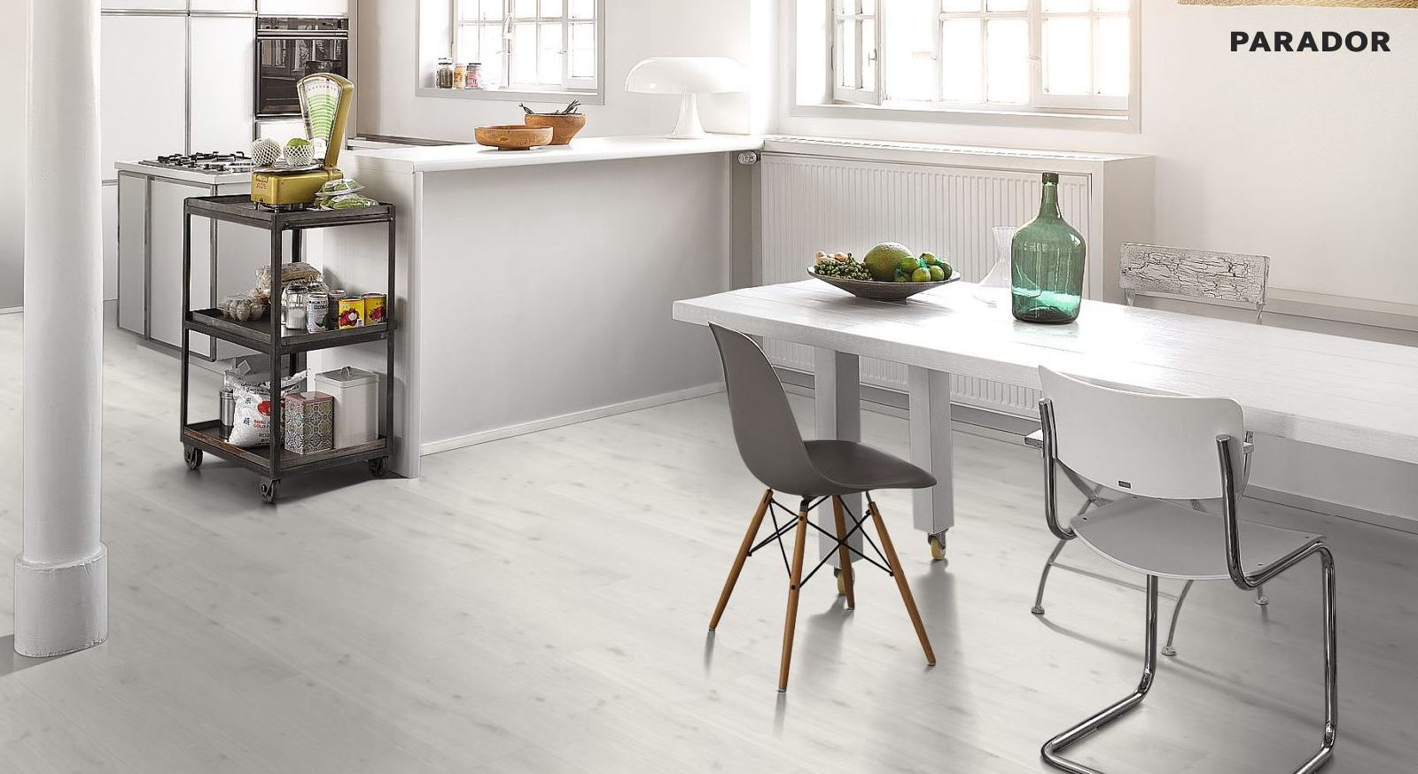 Parador Laminat Basic 400 Eiche Kristallweiß Landhausdiele 4V