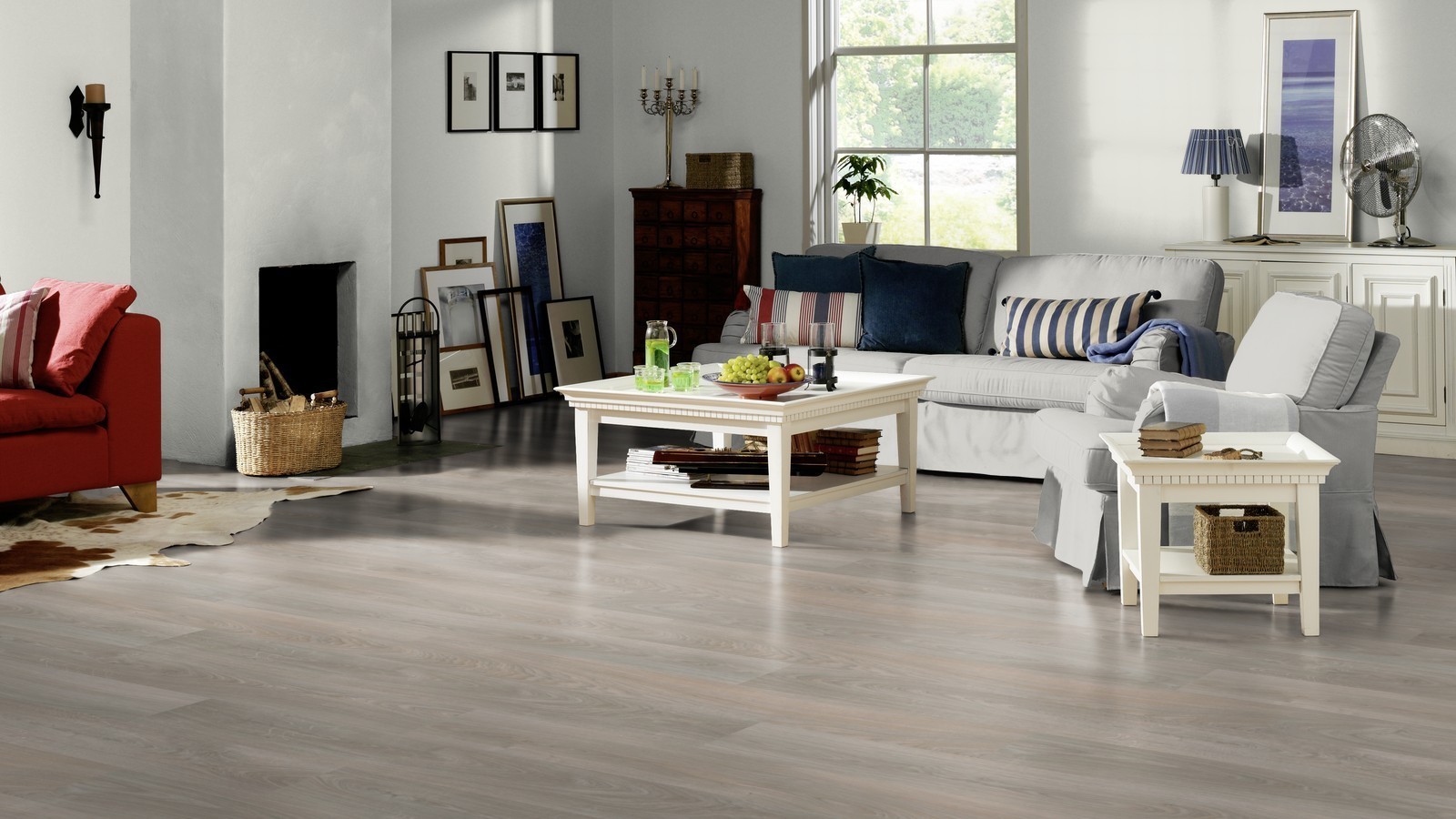 Tarkett laminado Woodstock 832 Roble Sherwood gris-beige lama ancha 2V