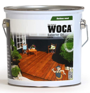WOCA Exterior Oil Larch for the protection of wooden decking boards 2,5 L
