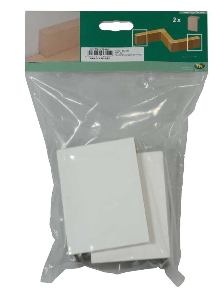 Brebo End pieces for pipe cover strip White 41x91 mm