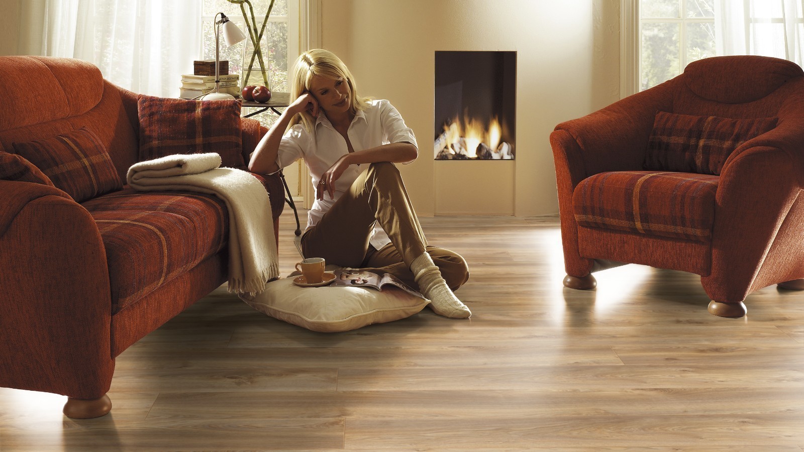 Laminat Wide Plus Makro Eiche Natur D4794 1-Stab Landhausdiele 4V Breite 244mm