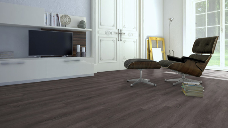 Skaben Vinyle à coller en matériau massif Life 30 Golden Oak gris foncé 1 frise main product photo