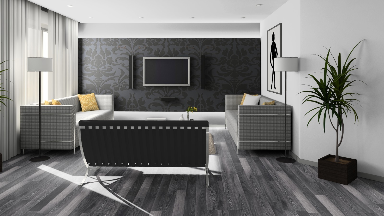 Laminate Flexi Black an White D2955 2-strip Width 193mm