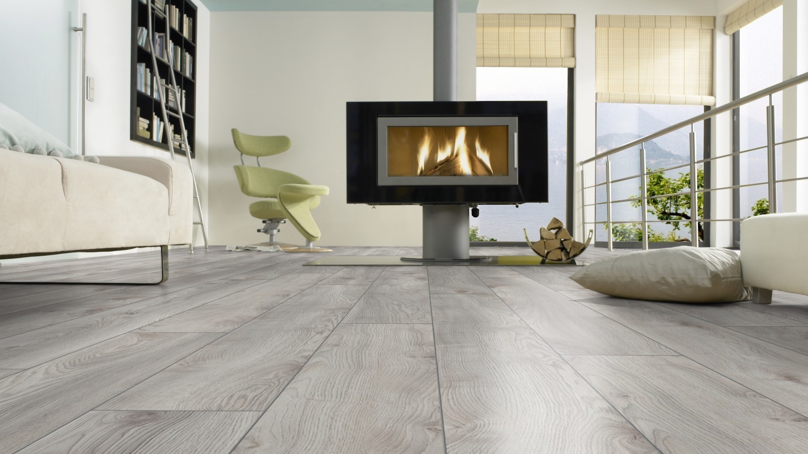Suelo laminado Wide Macro Oak white D4793 1-Tablilla 4V ancho 188mm
