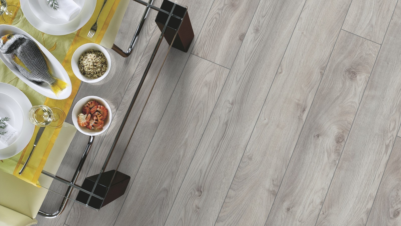 Suelo laminado Wide Macro Oak white D4793 1-Tablilla 4V ancho 188mm