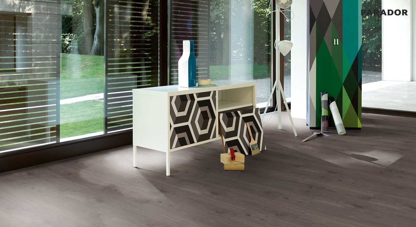 Parador Laminat Basic 400 Eiche Geräuchert Weiß Geölt Landhausdiele 4V