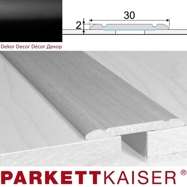 Brebo Übergangsprofil A02 selbstklebend Schwarz Aluminium eloxiert 93 cm main product photo