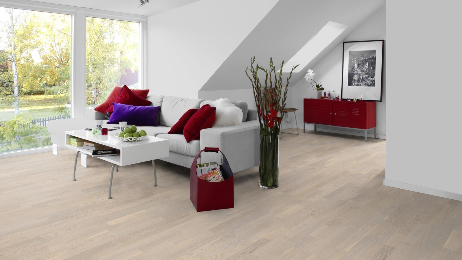 Tarkett Parkett Shade Natur Eiche Cotton white 3-Stab-Schiffsboden